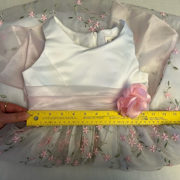 Children’s Concepts formal White & Pink embroidered Floral girls Dress Sz-6. W7 - Picture 12 of 13